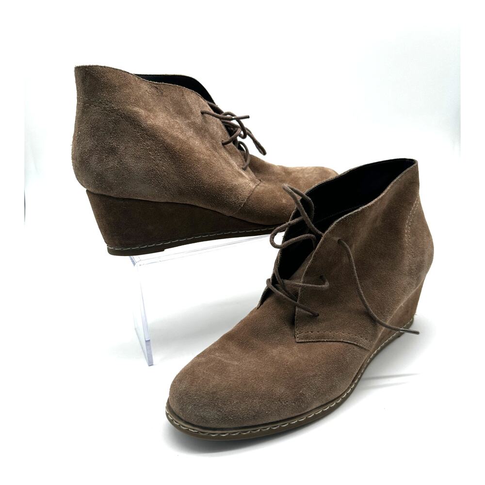 Michael By Michael Shannon Womens Rebeka Wedge Bootie Shoes, Taupe, US 10